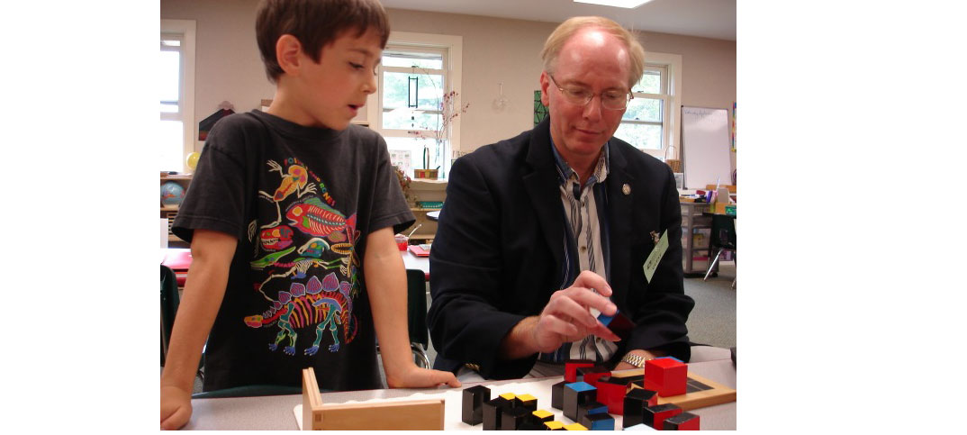 Representative John Becker visited Children’s Meeting House Montessori School