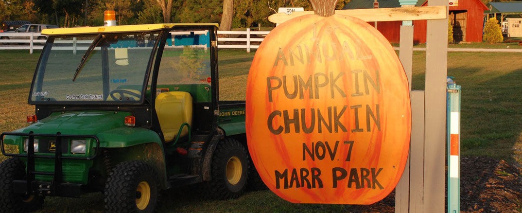 Save your pumpkin for charity “chunking” in Goshen