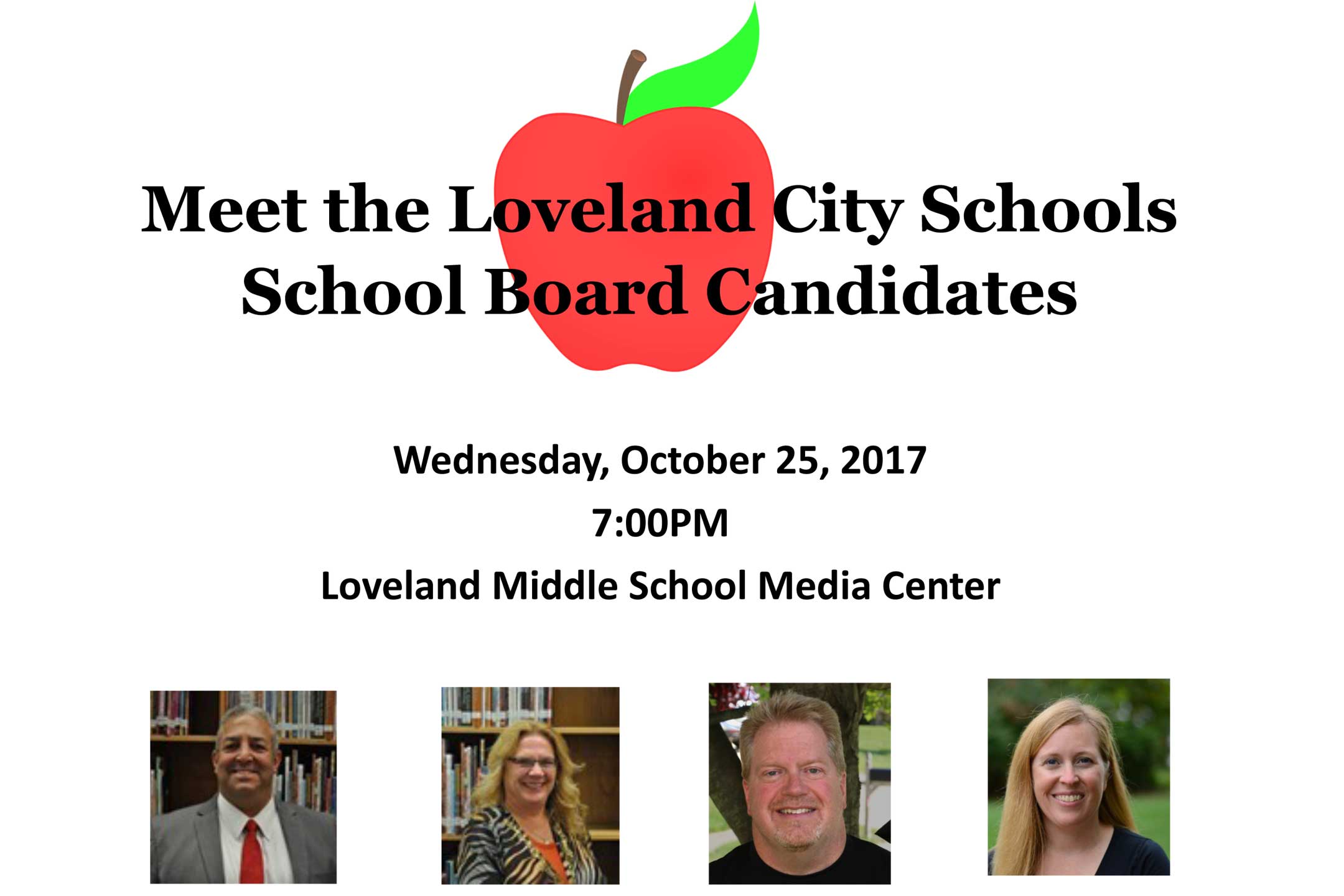 Meet the Candidates for Loveland School Board on Wednesday, October 25