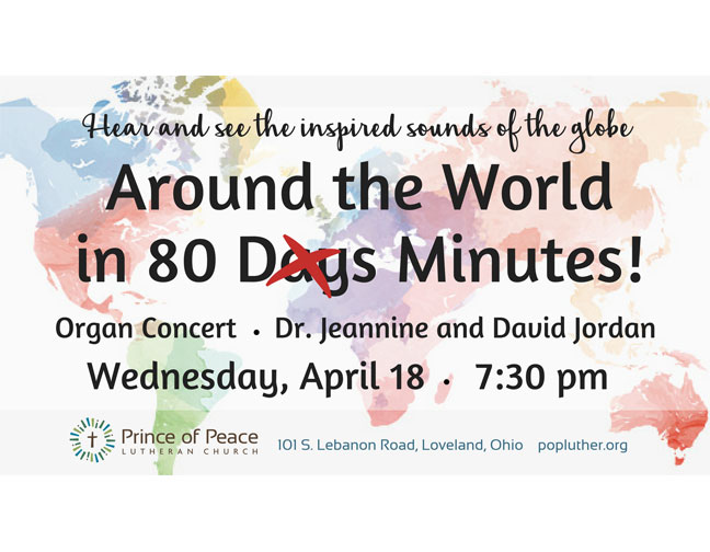 “Hear and See the Inspired Sounds of the Globe” on April 18 at POP Church