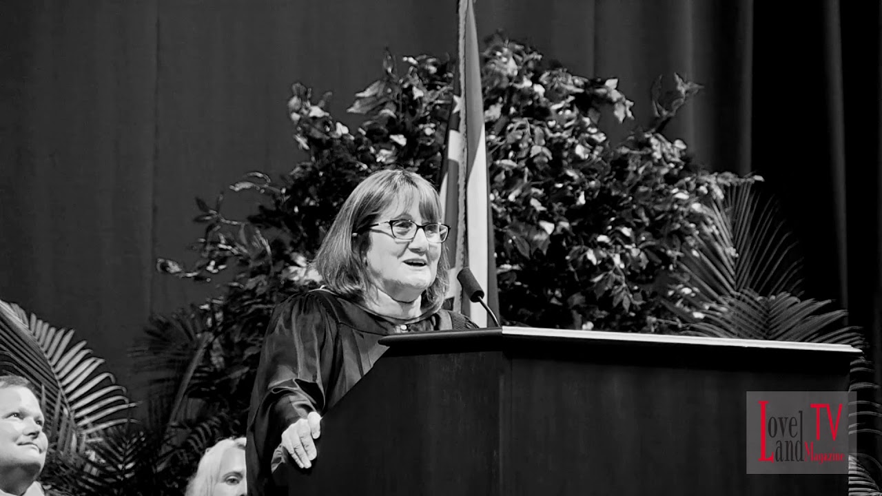 Principal Peggy Johnson at 2018 Loveland High School Commencement