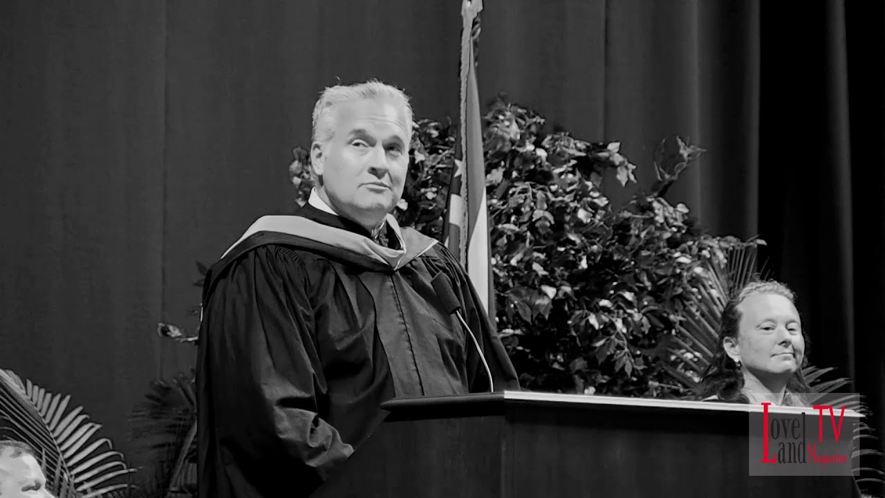 Board President Art Jarvis at Loveland High School Commencement