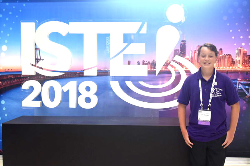 LMS Student Evan Osgood on center stage at premier education conference