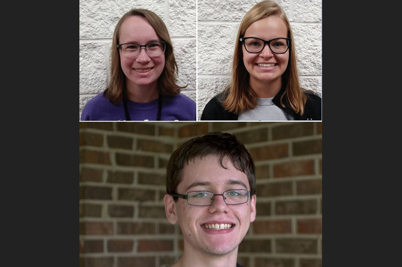 Abigail Docter, Tyler Gray and Sophia Muir recognized among the best of the best academically in the nation