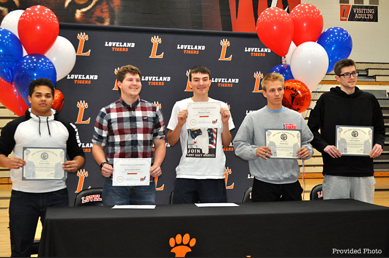 Five Seniors recognized at 2nd annual Loveland High School Armed Forces Signing Day