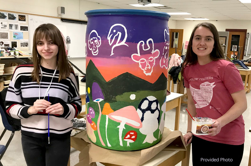 Loveland Students Ruthie Timman and Lilly Rohling chosen as Artists for Cincinnati Zoo’s Rain Barrel Art Benefit Auction