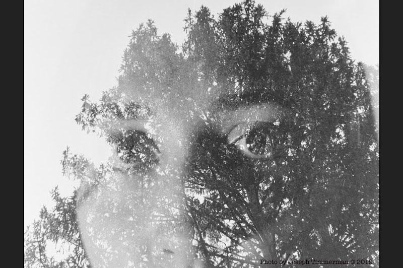 ‘Liiife’ is within the borders of this black and white double exposure by Joseph Timmerman