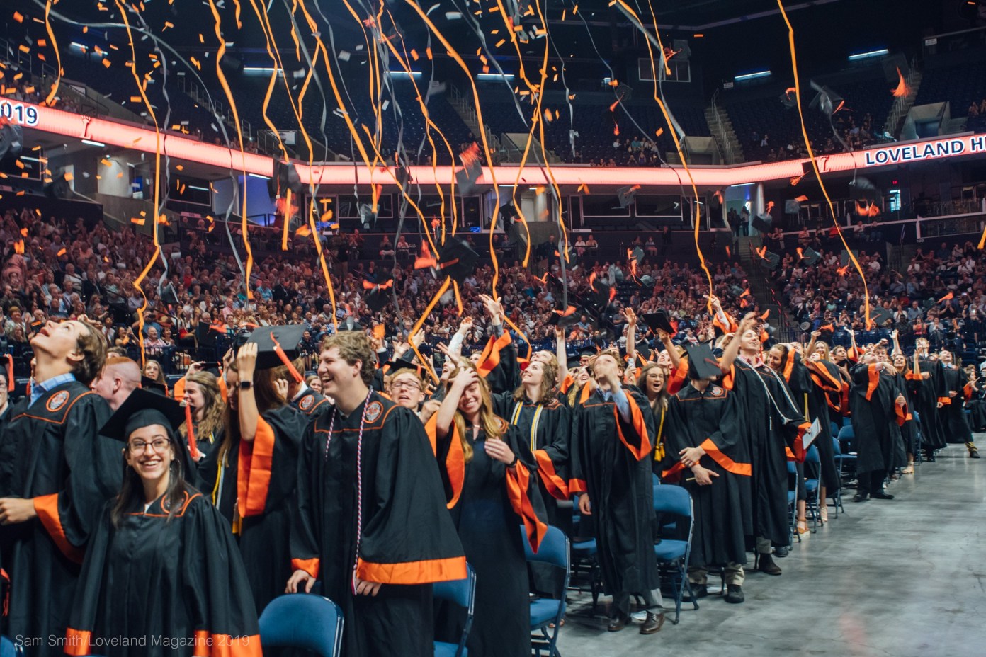 Superintendent Dr. Amy Crouse congratulates the 2019 graduating Class of Loveland High School
