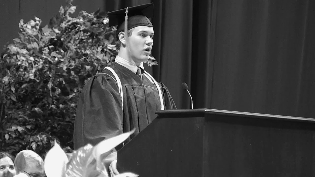 Jackson Popp gives the President’s Address at Loveland High School Graduation