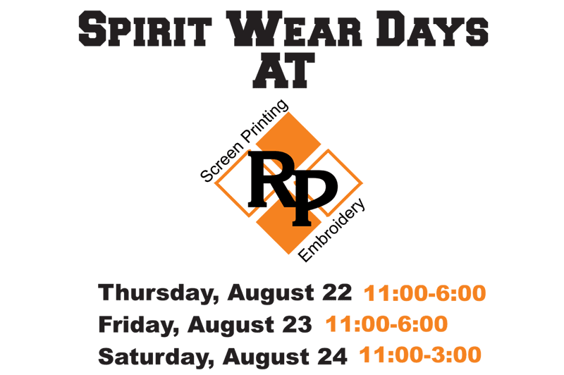 Tiger Spirit Wear Days at RP Diamond this Thursday, Friday, and Saturday