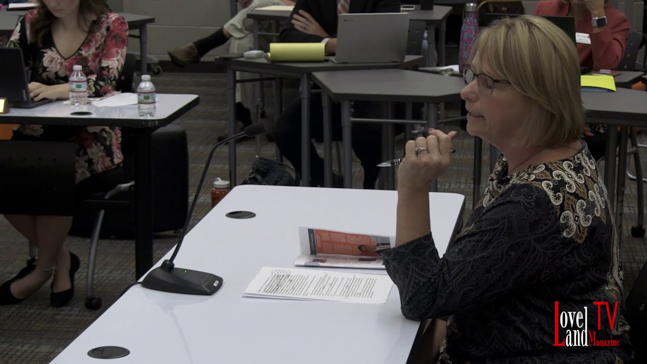 Marcia Neumann addresses BOE on school levy