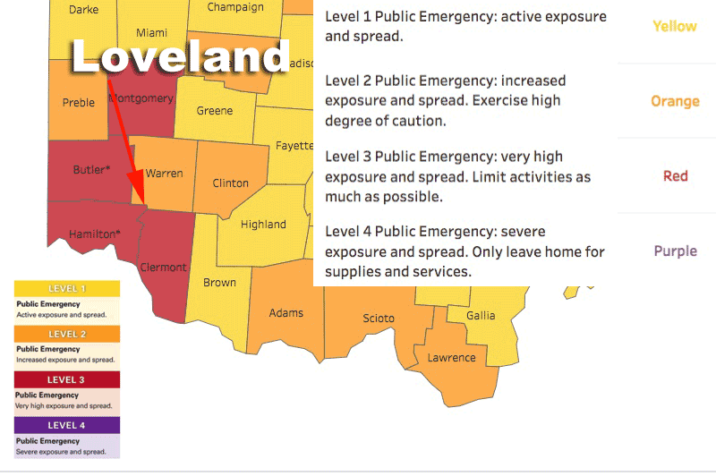 Clermont County elevated to RED COVID 19 Alert