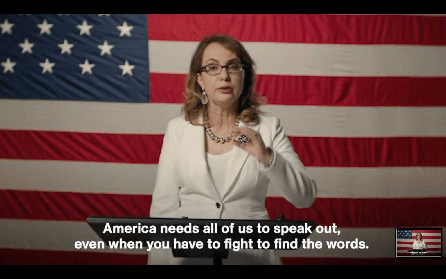 ‘I have not lost my voice’: Gabby Giffords at DNC convention calls for end to gun violence