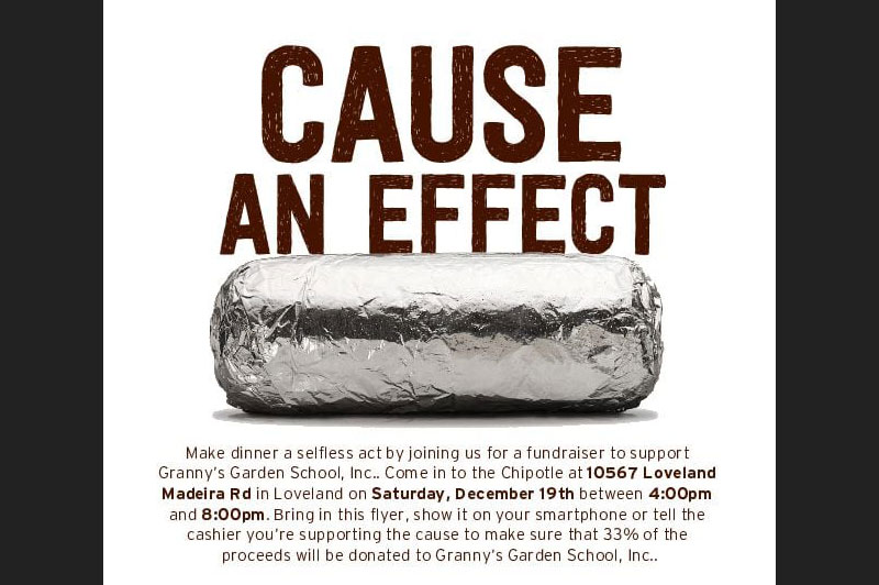 Order from Loveland Chipotle and support Granny’s Garden School