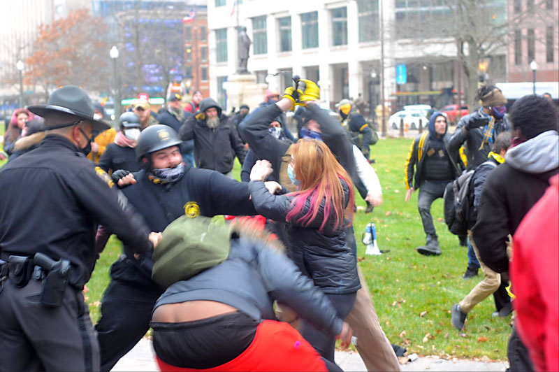 Despite brawls, no OSHP arrests at clashing protests at Ohio Statehouse last Wednesday