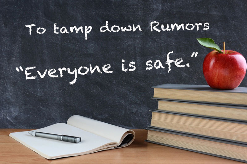 To tamp down rumors: Statement from Superintendent of Schools