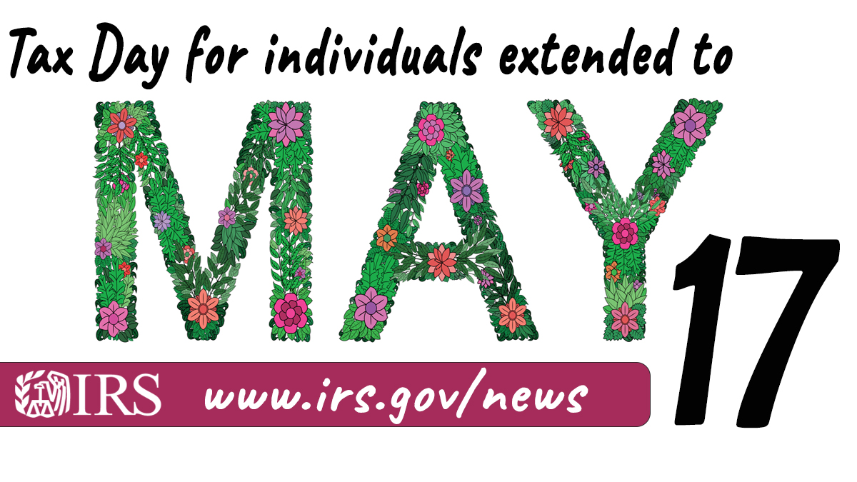 IRS extends Federal filing for individuals until May 17
