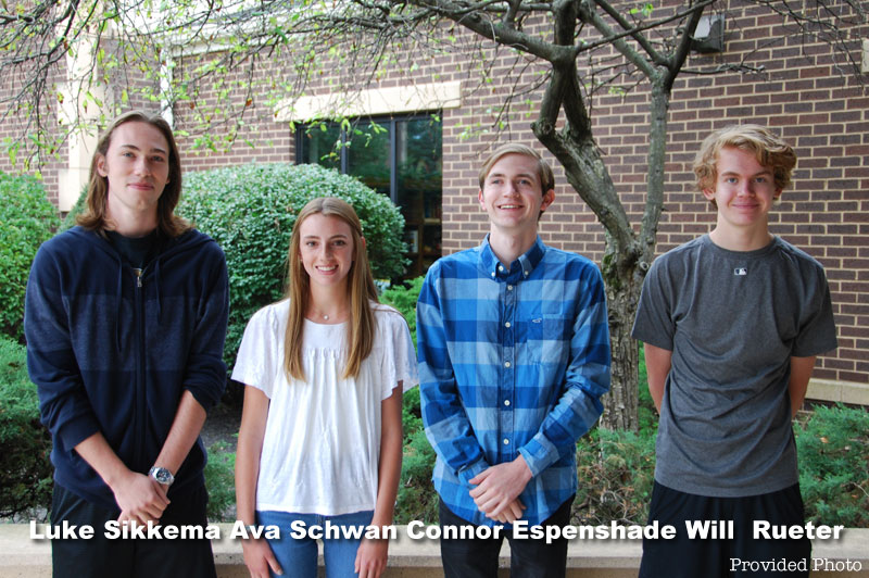 Connor Espenshade, Will Rueter Ava Schwan, and Luke Sikkema named National Merit Semifinalists