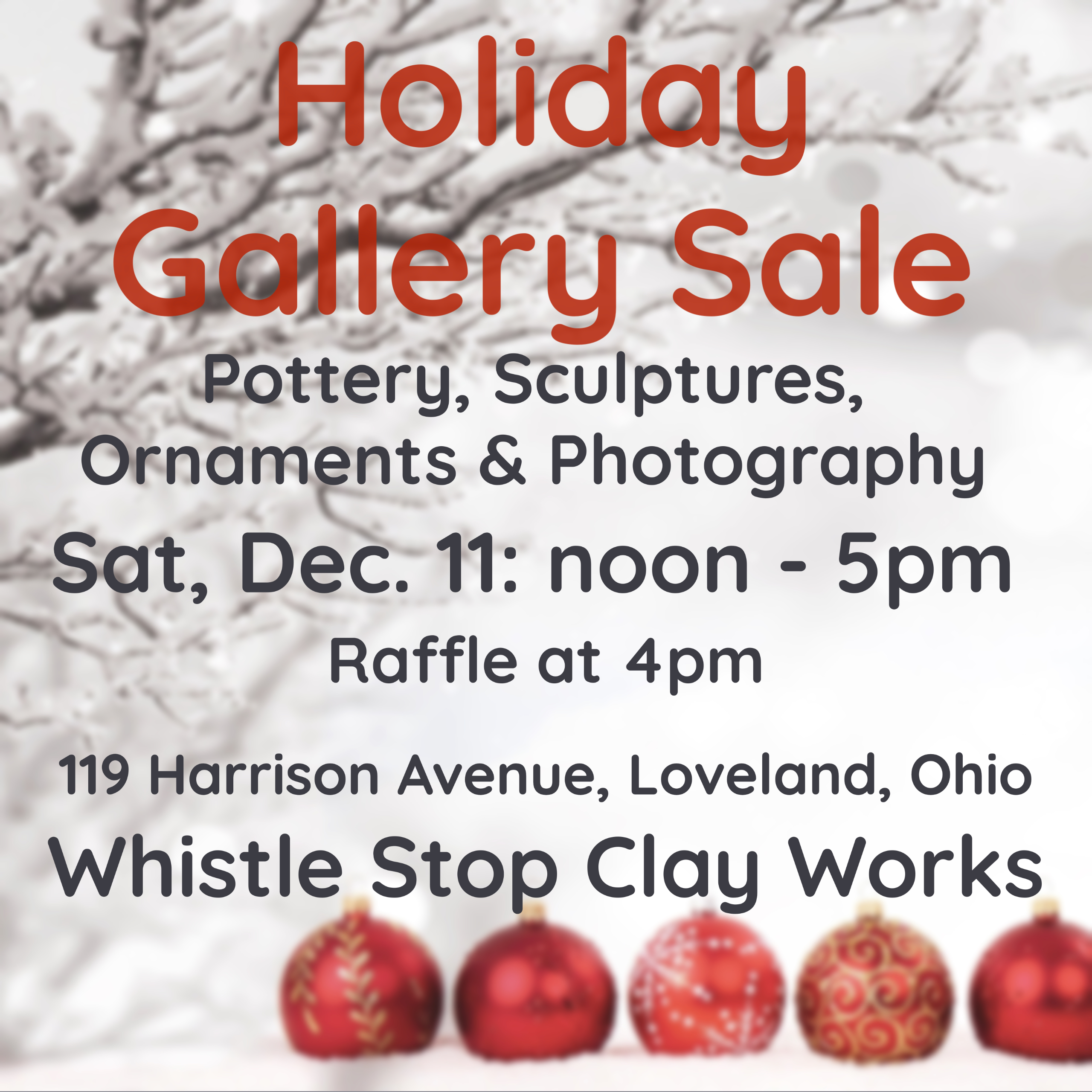 1-DAY ONLY – HOLIDAY GALLERY SALE