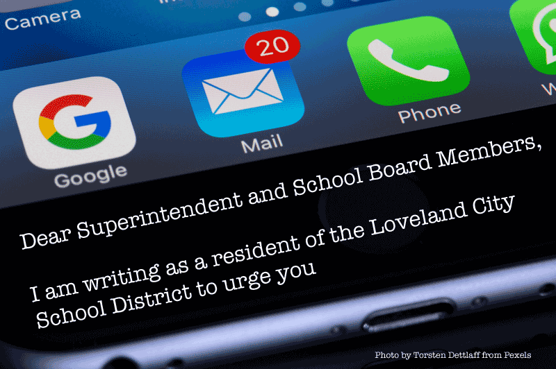 Loveland parents: “Hey all, It’s time to take our combined effort and show our Superintendent and School Board what is important.”