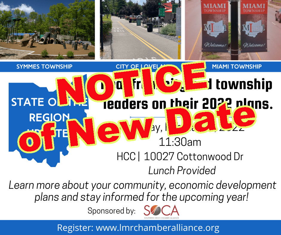 DATE CHANGE State of the Region NEW DATE: Monday, February 7 at 11:30 AM