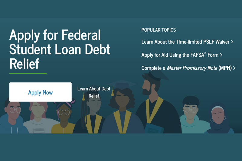 Register for student loan debt relief