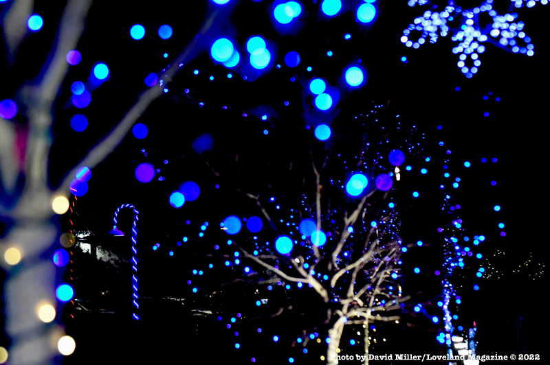 Colorful radiance of Historic Downtown lit for the holidays