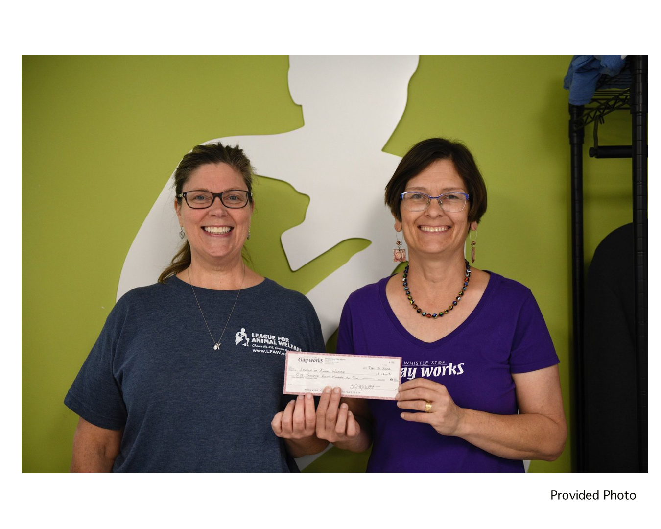 Whistle Stop Clay Works raises $1,800 for the League of Animal Welfare