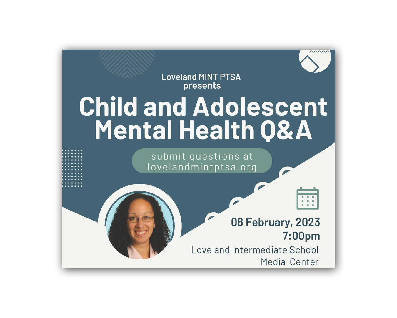Mental health information session presented by MINT PTSA on February 6