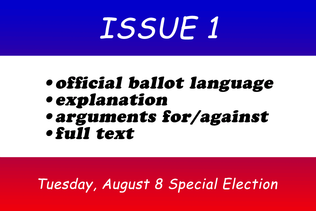 Ohio Issue 1: Official ballot language, explanation, arguments for/against, and full text
