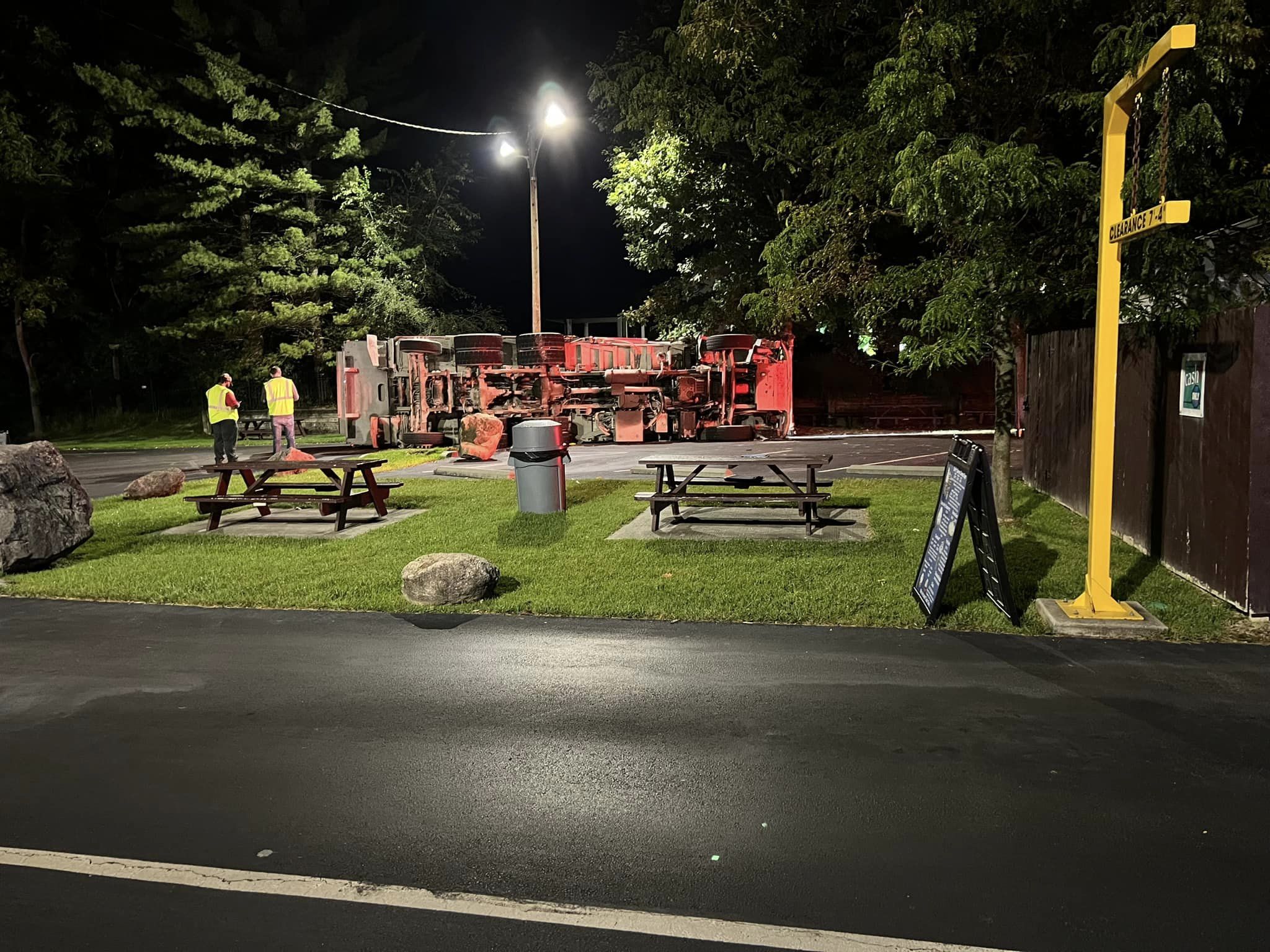 Rumpke truck overturns in Loveland Dairy Whip parking lot