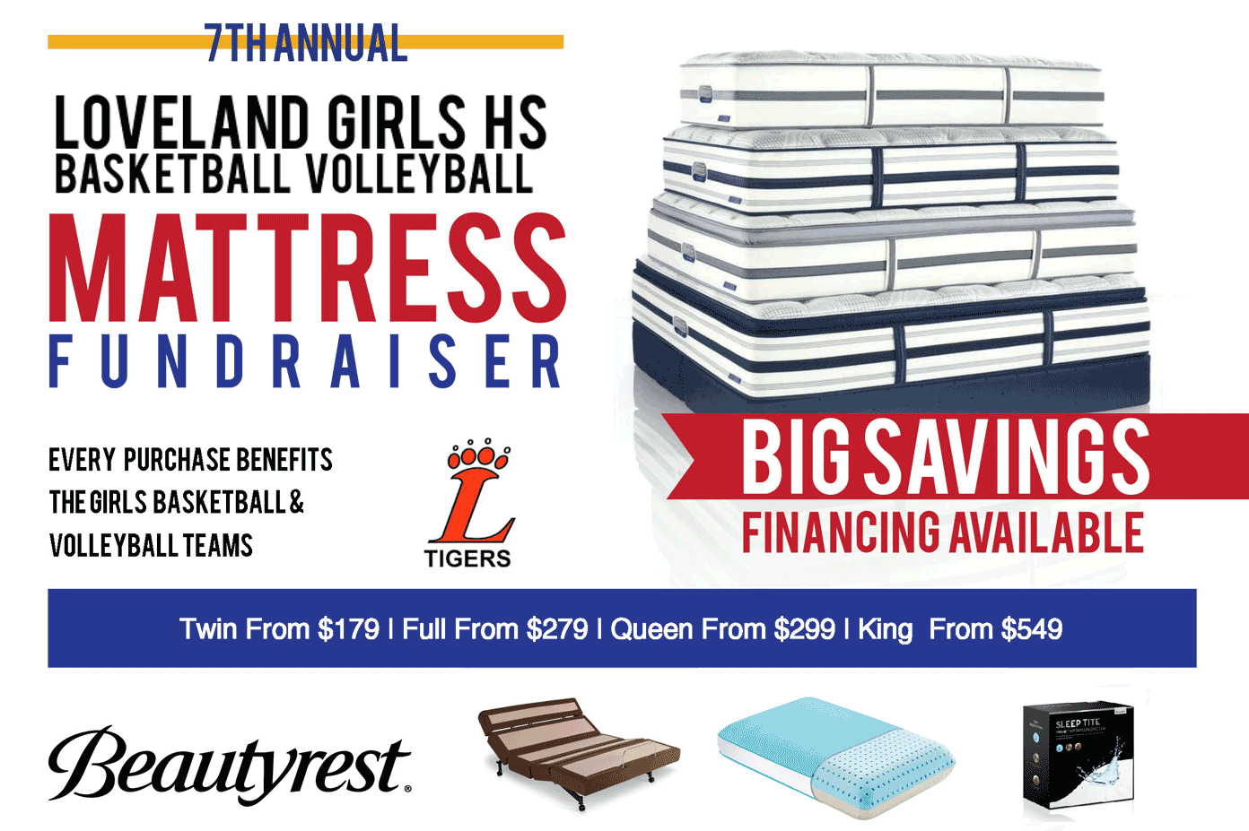 Tiger Women Basketball and Volleyball hosting 7th annual Mattress Sale