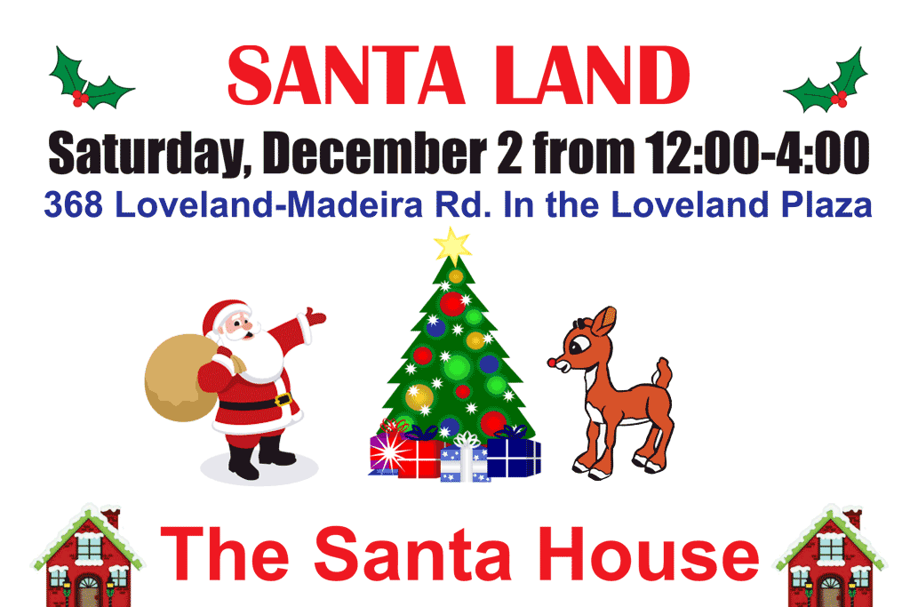 Visit Santa and Ms. Clause – and live reindeer at Santa land in Loveland, Ohio