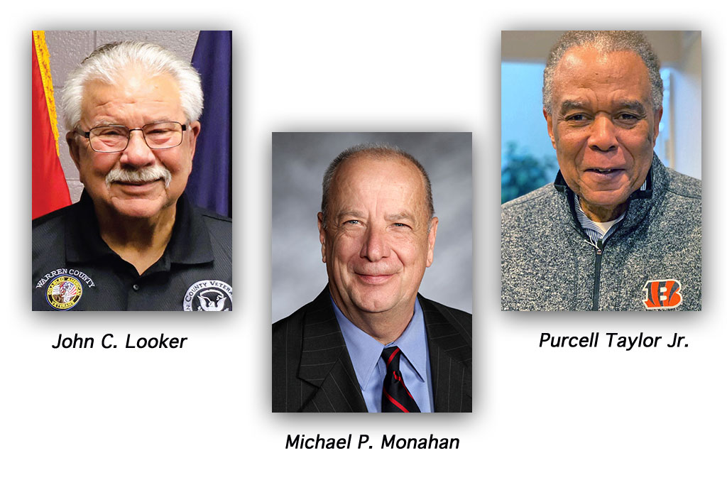 Michael P. Monahan, John C. Looker, and Purcell Taylor Jr. will enter Ohio Veterans Hall of Fame