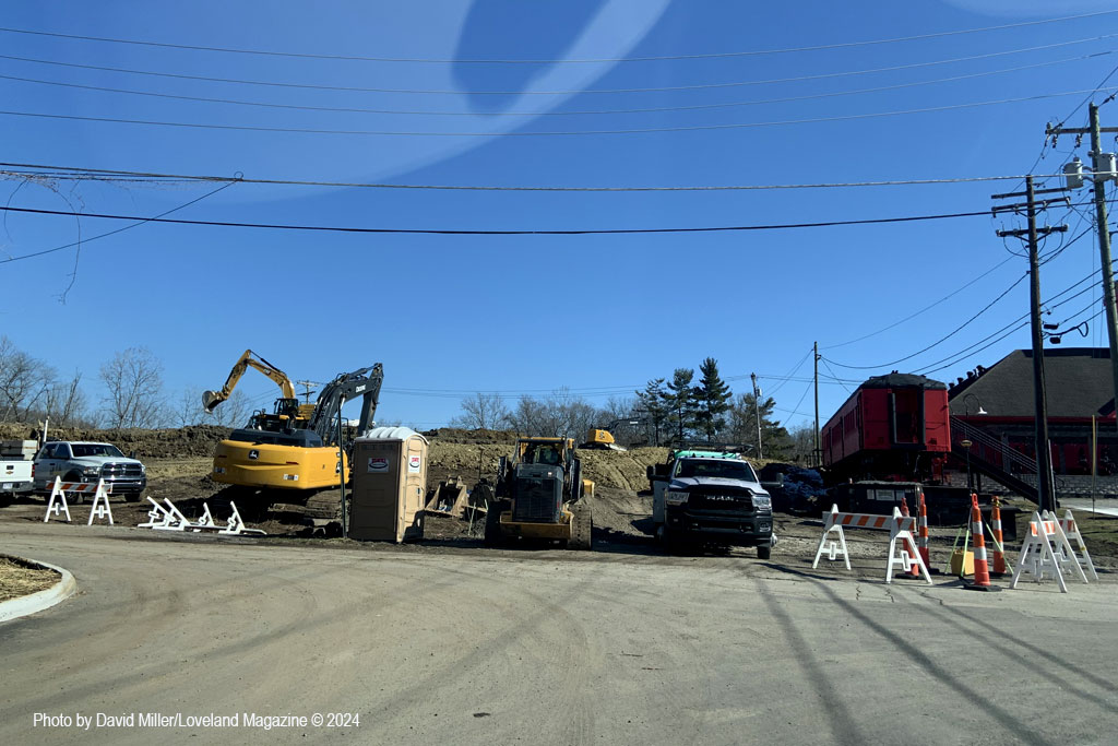 Construction begins on new parking lot in Historic Downtown Loveland, Ohio
