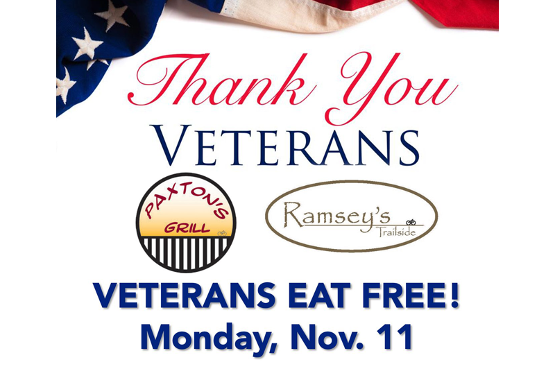 Paxton’s Grill and Ramsey’s Trailside want to salute your service