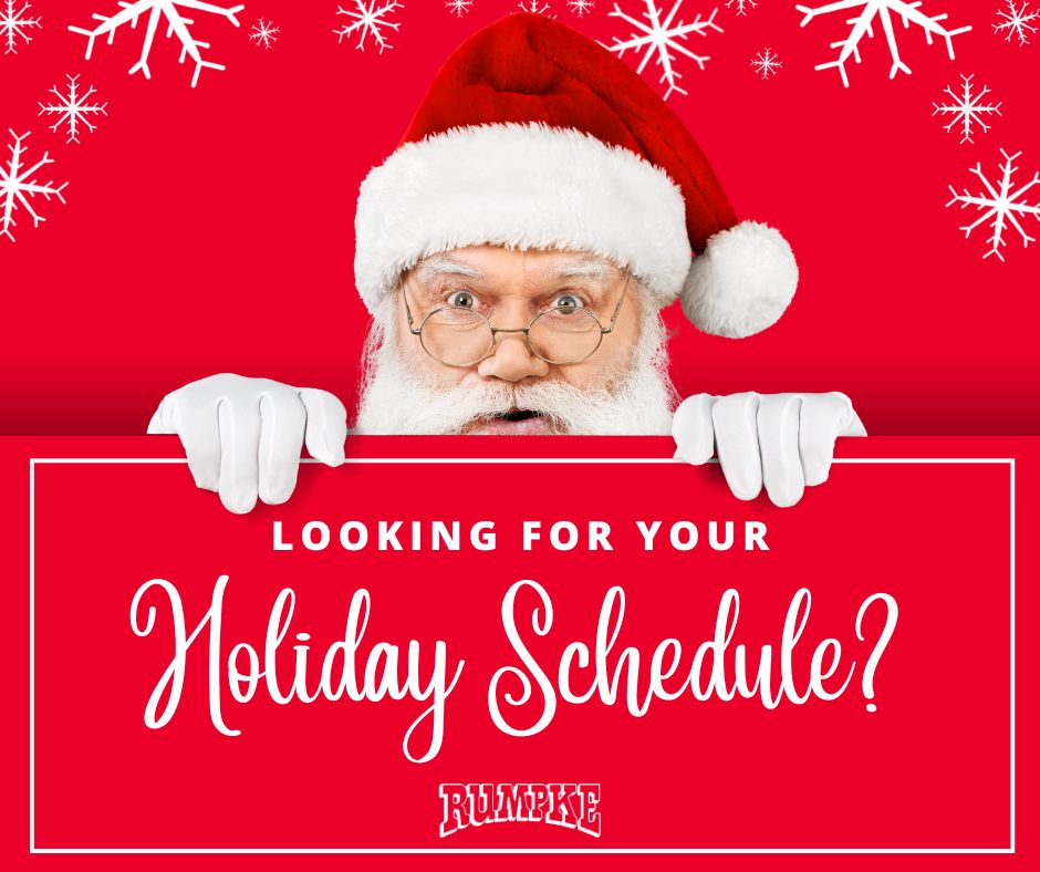 Rumpke operating one-day delay following both the Christmas and New Year Holidays