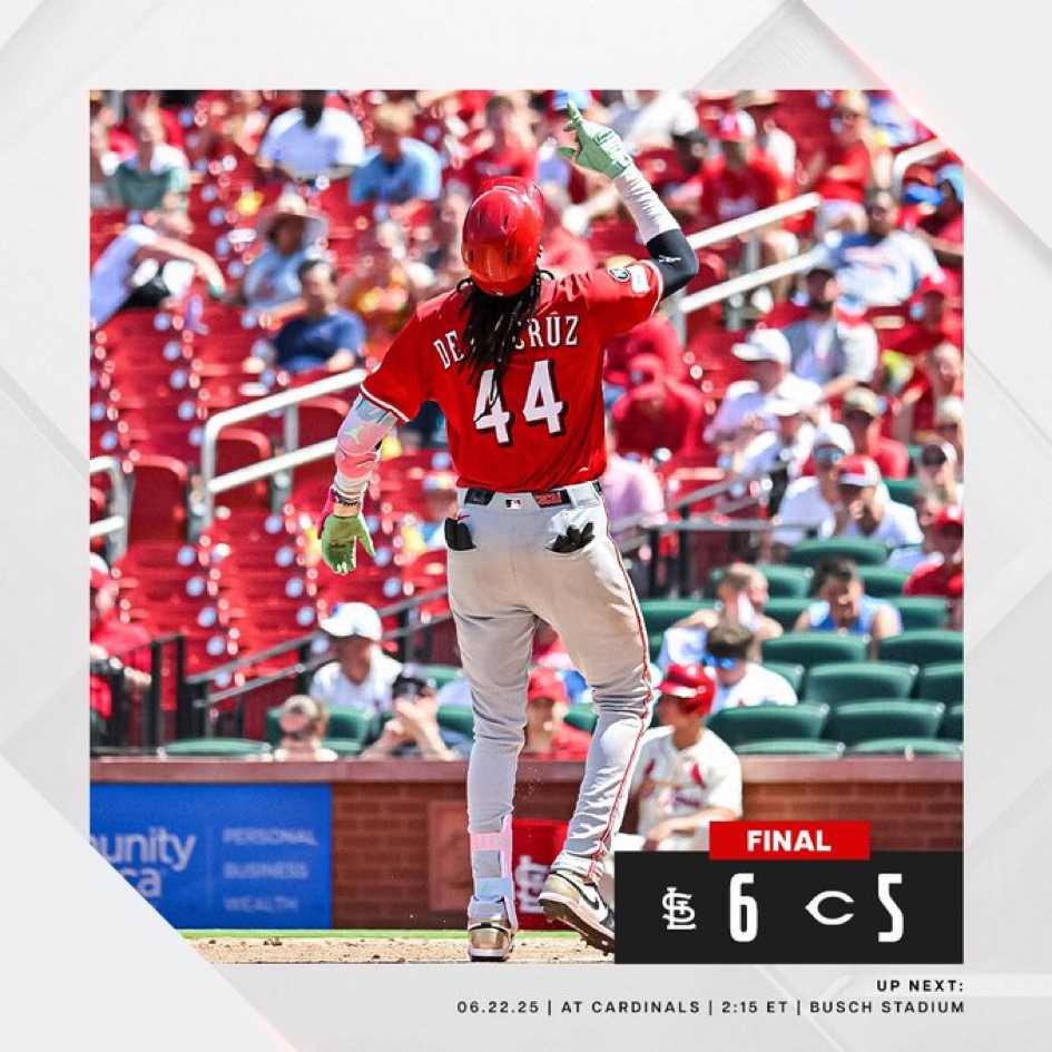 De La Cruz Goes Deep But The Reds Fall Short Again