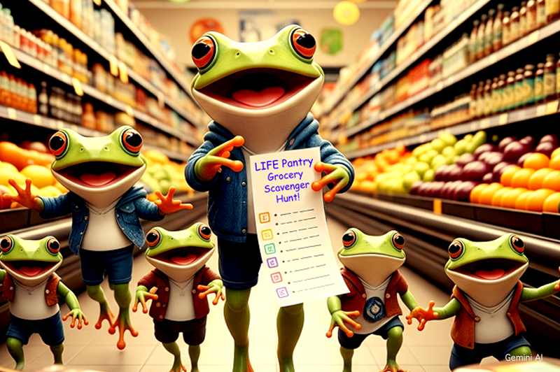 Grocery Scavenger Hunt: simple summer child activity that helps LIFE Food Pantry
